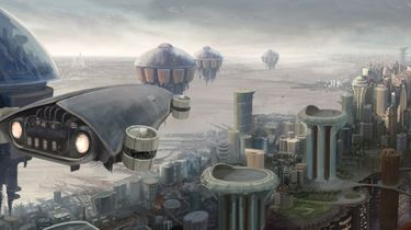 Future city skyline